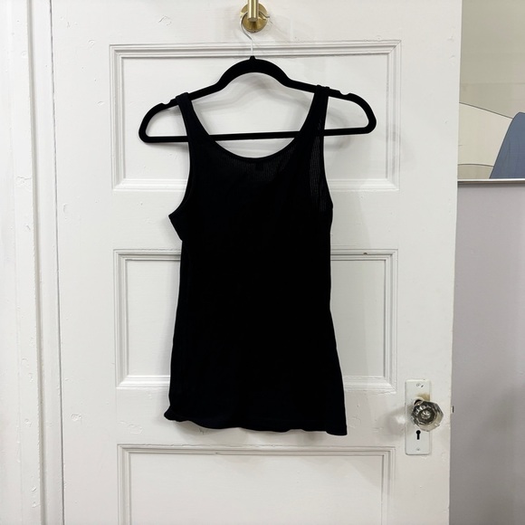James Perse Black Ribbed Longline Sleeveless Women's Tank Top - Sz 1 - Picture 6 of 9